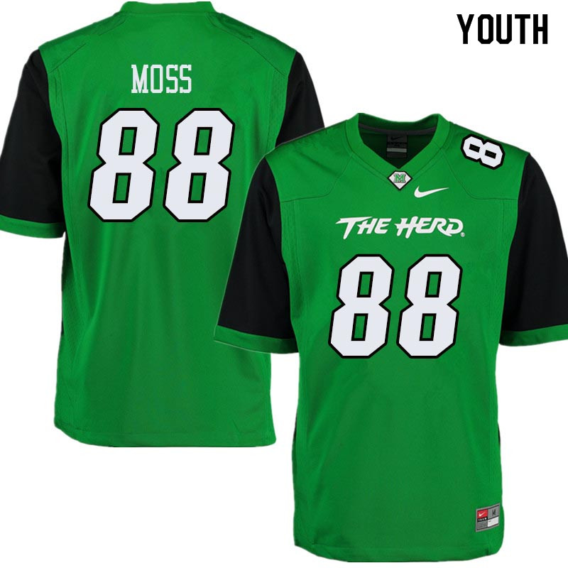 Youth #88 Randy Moss Marshall Thundering Herd College Football Jerseys Sale-Green - Click Image to Close